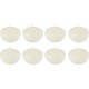 Lot De 8 Bougies Chauffe-plat flottante 6cm Blanc