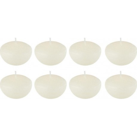 Lot De 8 Bougies Chauffe-plat flottante 6cm Blanc