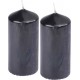 NC Lot De 2 Bougies Pilier essentiel 10cm Noir