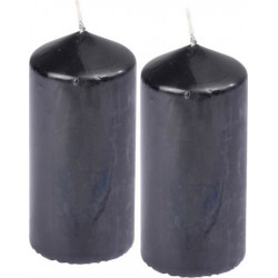 NC Lot De 2 Bougies Pilier essentiel 10cm Noir