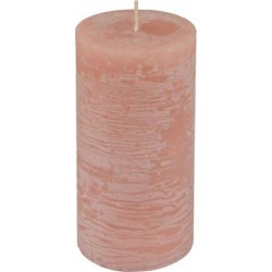 NC Bougie Pilier Déco rustique 10cm Rose Poudré