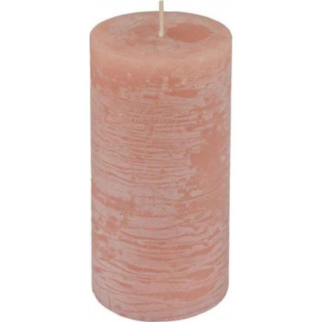 NC Bougie Pilier Déco rustique 10cm Rose Poudré