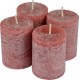 NC Lot De 4 Bougies Pilier rustique 5cm Rose