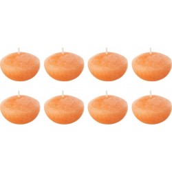 NC Lot De 8 Bougies Chauffe-plat flottante 6cm Orange