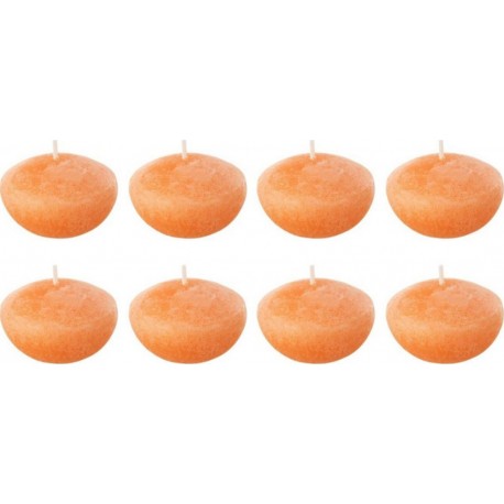 NC Lot De 8 Bougies Chauffe-plat flottante 6cm Orange