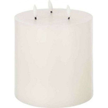 Bougie Led Déco 3 Flammes 18cm Blanc