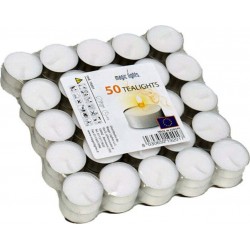 Pack 50 Bougies Blanches 12gr. Magic Lights