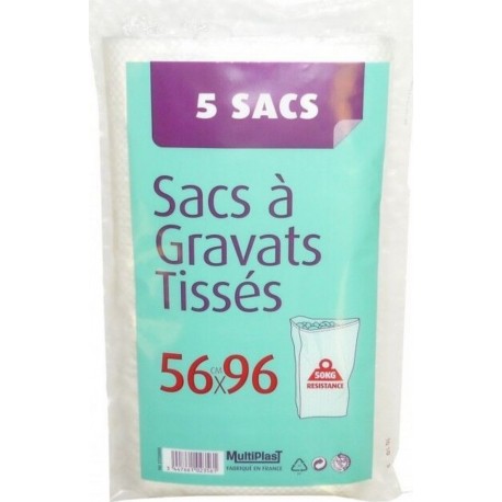 Sacs À Gravats Multiplast H.96 X L.56 Cm X Ep.130 Μm Blanc