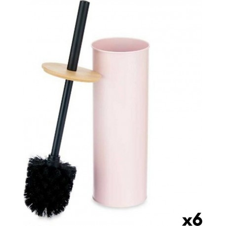 NC Brosse De Salle De Wc Rose Métal Bambou Plastique 9,5 X 27 X 9,5 Cm (6 Unités)