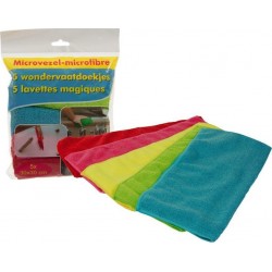 NC Jeu De 5 Lavettes Microfibres 30 X 30 Cm Couleurs Assorties