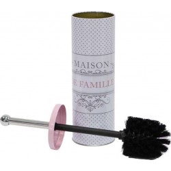 Brosse Wc Imprimé maison De Famille 37cm Blanc