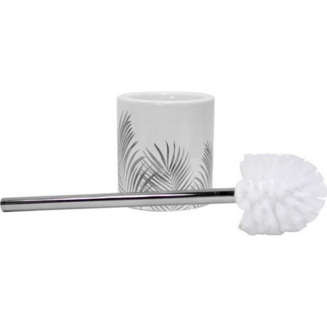 Brosse Wc Imprimée orbella 40cm Blanc & Argent