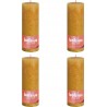 NC Bougies Pilier Rustiques 4 Pcs 190x68 Mm Jaune Nid D'abeilles Bolsius