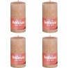 NC Bougies Pilier Rustiques Shine 4 Pcs 130x68 Mm Rose Brumeux Bolsius
