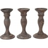 NC Lot De 3 Bougeoirs Chandelier Style Vintage Hauteur 24cm Marron 04_0002991