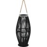 NC Bougeoir Suspendu Ou Sur Pied Porte-bougie Bambou Noir Décoration Extérieur Hauteur