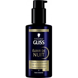 SCHWARZKOPF Soin cheveux Intense Elixir de Nuit Répare Durablement pour Cheveux Secs et Abîmés GLISS 100ml