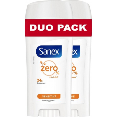 SANEX Déodorant Sensitive 0% lot de 2 rolls-on de 65ml