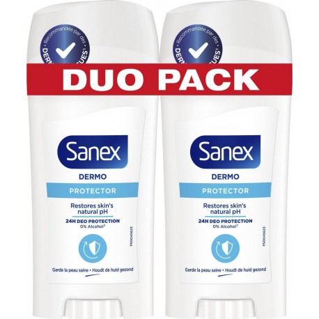 PH SANEX Déodorant Dermo Protectop Natural PH 24H SANEX lot de 2 stick de 65ml