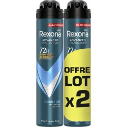 REXONA Déodorant homme Spray Anti-Transpirant Cobalt Dry les 2 spray de 200ml