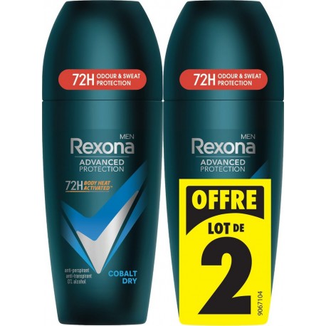 REXONA Déodorant Cobalt Dry Advanced Protection MEN les 2 sticks de 50ml