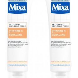 MIXA Nettoyant Visage Anti-Teint Terne à la Vitamine C et Squalane lot de 2 flacons de 300ml