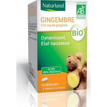 NATURLAND Complément alimentaire état nauséeux Bio 75 capsules