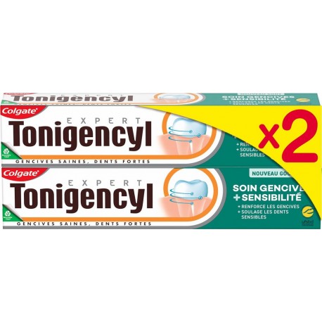 COLGATE Dentifrice Tonigencyl Soin Gencive plus Sensibilité lot de 2 tubes de 75ml