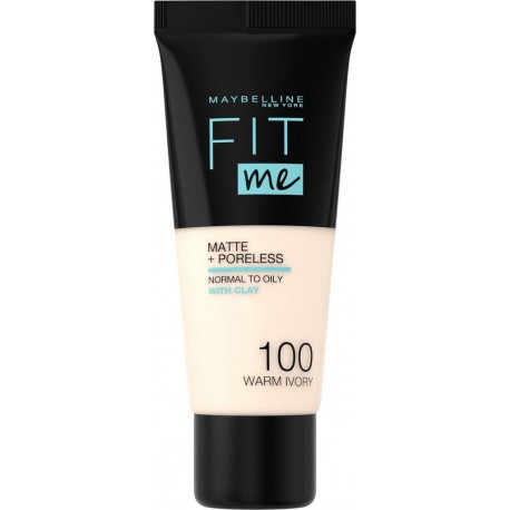 MAYBELLINE Fond de Teint Liquide Fit Me! Matifiant 100 Ivoire Doré NEW YORK le tube de 30ml