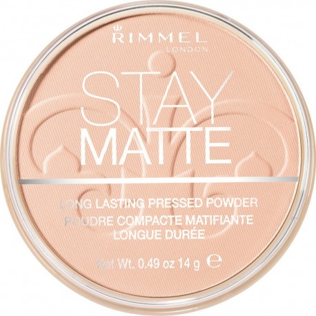 RIMMEL Poudre Matifiante Compacte Longue Durée Pink Blossom N°002 Stay Matte la palette