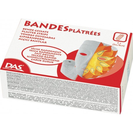 DAS Plâtre en bande 3mx8cm 4 bandes