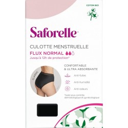 SAFORELLE Culotte Menstruelle Flux Normal Noire Taille 40 culotte