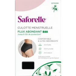 SAFORELLE Culotte Menstruelle Noire Taille 42 Flux Abondant la culotte