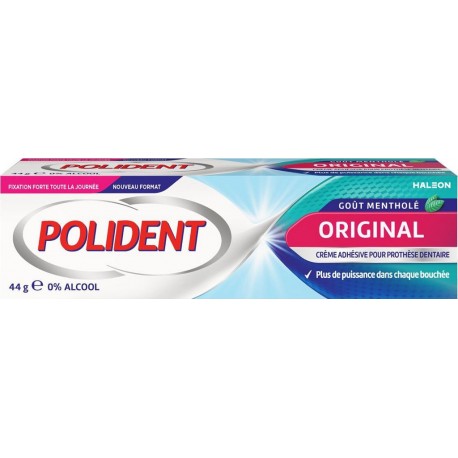 POLIDENT Crème Fixante Dentaire Goût Menthe le tube de 44g