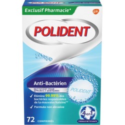 POLIDENT Nettoyant appareil dentaire anti-bactérien 96 comprimés