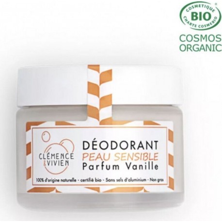 Déodorant Naturel Vanille Peau Sensible Clémence & Vivien l'unité de 50g