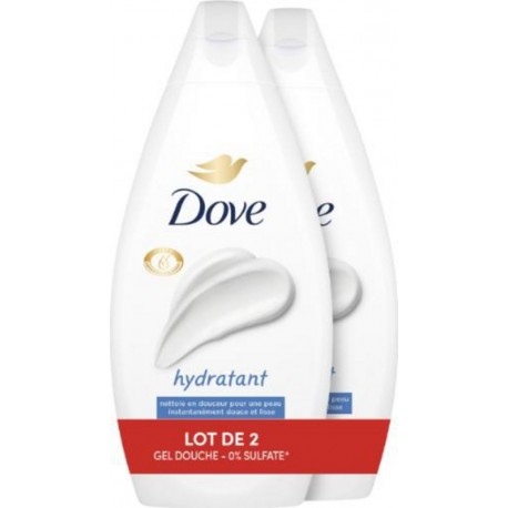 DOVE Gel Douche Hydratant 0% Sulfate 2x450ml 900ml