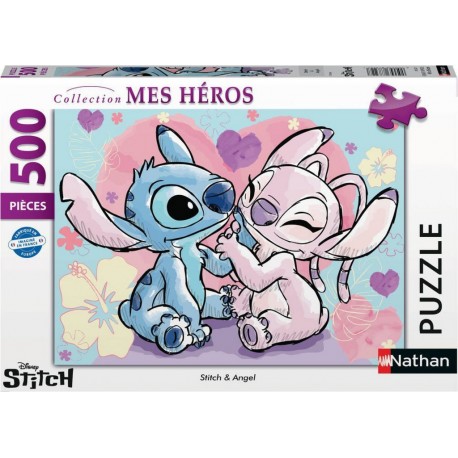 NATHAN Puzzle 500 Pièces Stitch Et Angel