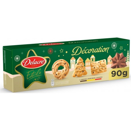 DELACRE Assortiment de Biscuits Étoile Décoration Noël 90g