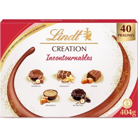 LINDT Assortiment de Chocolat Lait, noir, Lindt Création 400g