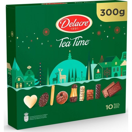 DELACRE Assortiment de Biscuits à Thé Boîte Tea Time Noël 300g