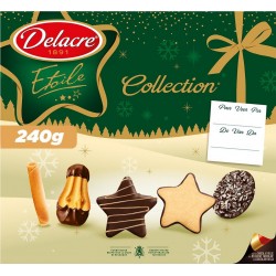 DELACRE Assortiment de Biscuits Étoile Collection Noël 240g