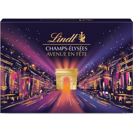 LINDT Assortiment de Chocolat Lait, noir, blanc, Champs-Elysées 467g