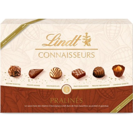 LINDT Boite de Chocolat au Lait praliné, Lindt Connaisseurs 184g