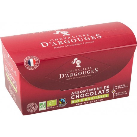 LES CHEVALIERS ARGOUGES Chocolat noir Bio LES CHEVALIERS D'ARGOUGES le ballotin de 180g