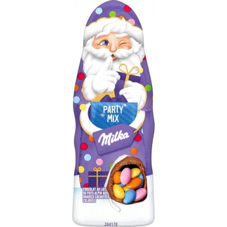 MILKA Chocolat Père Noël au Chocolat au Lait et Dragées Cacaotées Colorées le chocolat de 61g