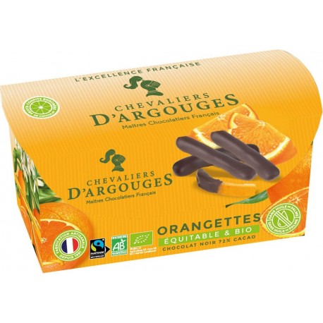 LES CHEVALIERS ARGOUGES Chocolat orangettes Bio LES CHEVALIERS D'ARGOUGES 180g