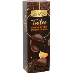 ESPRIT DE FETE Chocolat tuiles noir orange 150g