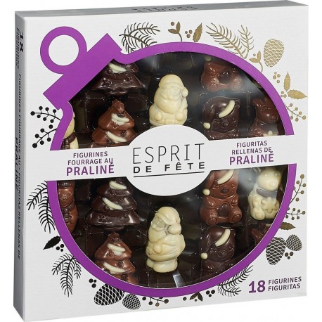 ESPRIT DE FETE Chocolat figurines au praliné la boîtes de 18 250g