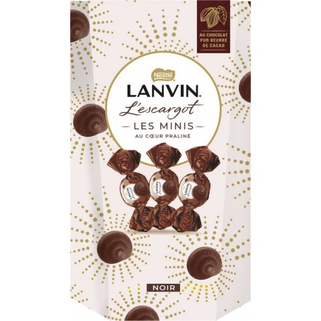 LANVIN Chocolat noir fourré au praliné mini Escargot 140g